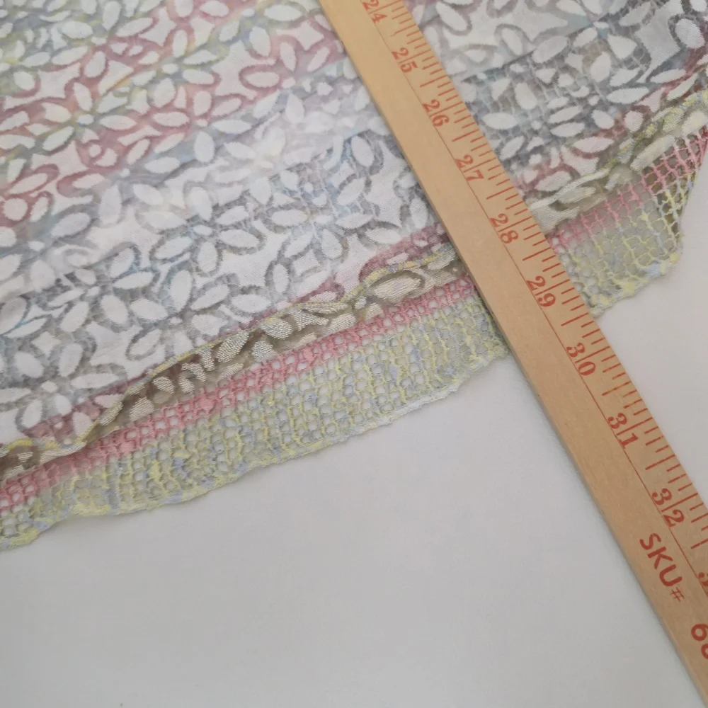 Ali Miles Floral Burnout Mesh Tunic Top Aqua Pastels Flowy Relaxed Layered 2X - Picture 6 of 13